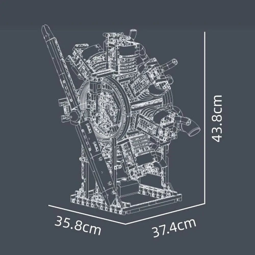Mould King 10 - Radial Aircraft Engine - vue 7 | Power Blockz