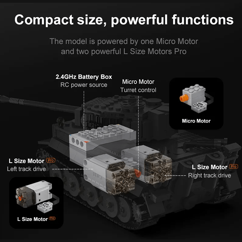 CaDa C61071W - Remote Controlled Tank - vue 5 | Power Blockz