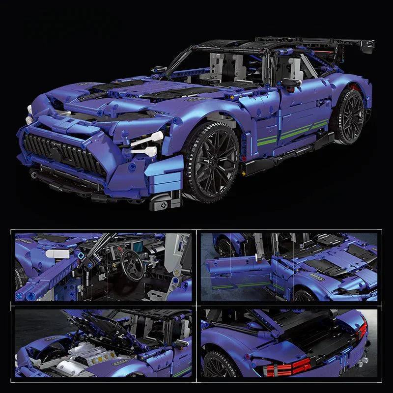 Jiestar 92025 - Static Version - Blue Track GTR V8 Coupe - vue 3 | Power Blockz