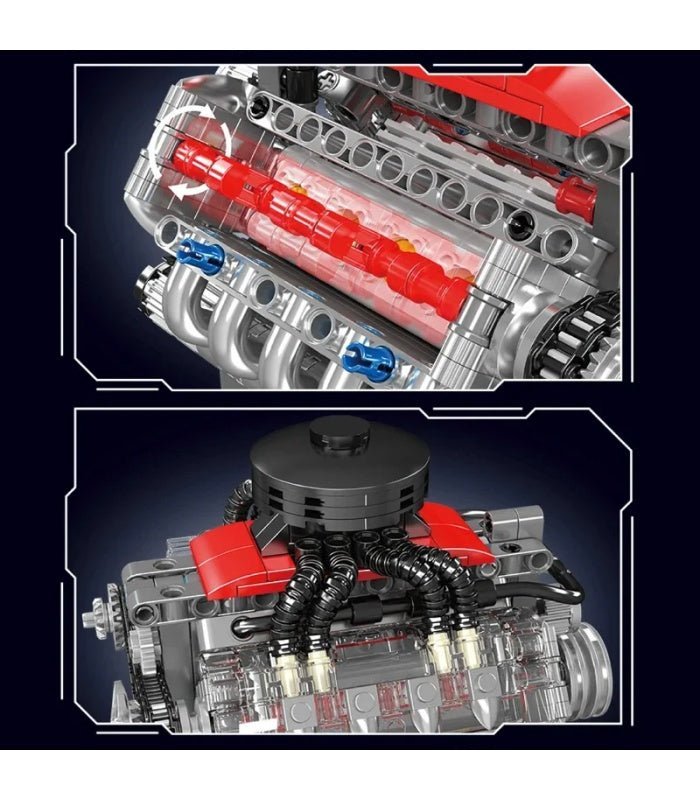 Mould King 10171 - Functional LSX454 V8 Engine - vue 3 | Power Blockz