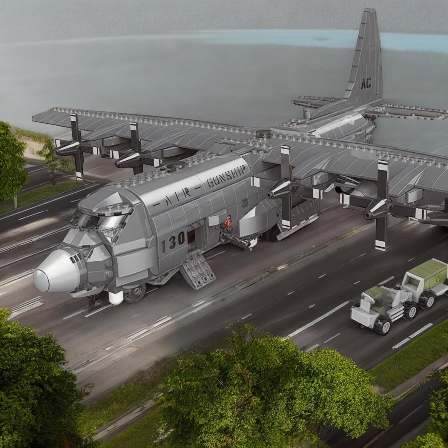 Xingbao XB-06023 - AC-130 Hercules Gunship Aircraft - vue 6 | Power Blockz