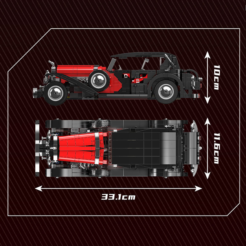 Mould King 10114 - Classic British T50 Luxury Sedan - vue 11 | Power Blockz