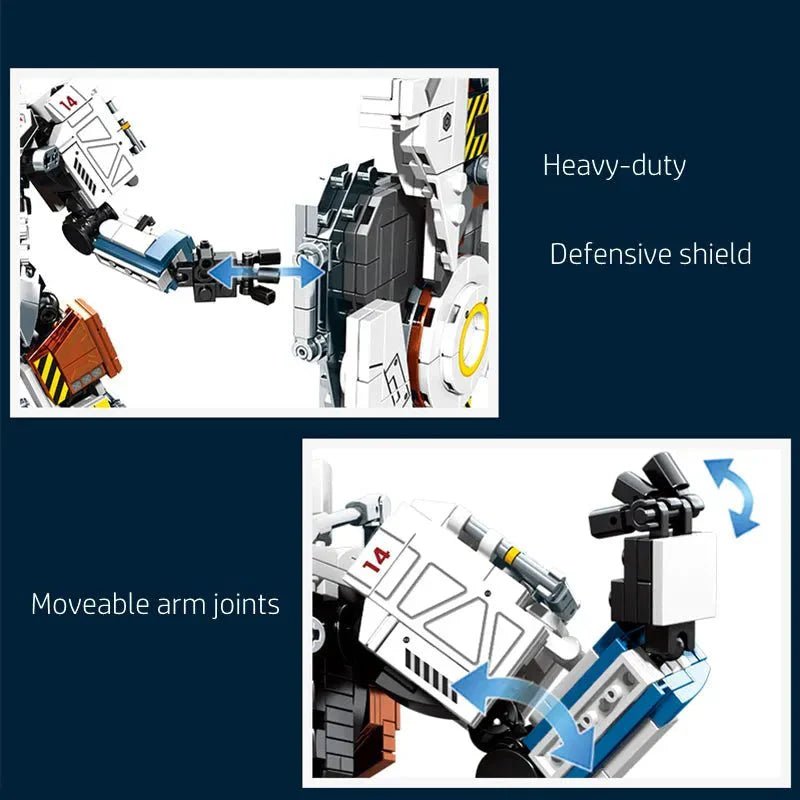 Mecha MU2 Heavy Defense White Shark Robot Bricks Toy | 1495pcs - Mecha MU2 Heavy Defense White Shark Robot Bricks Toy - vue 5 | Power Blockz