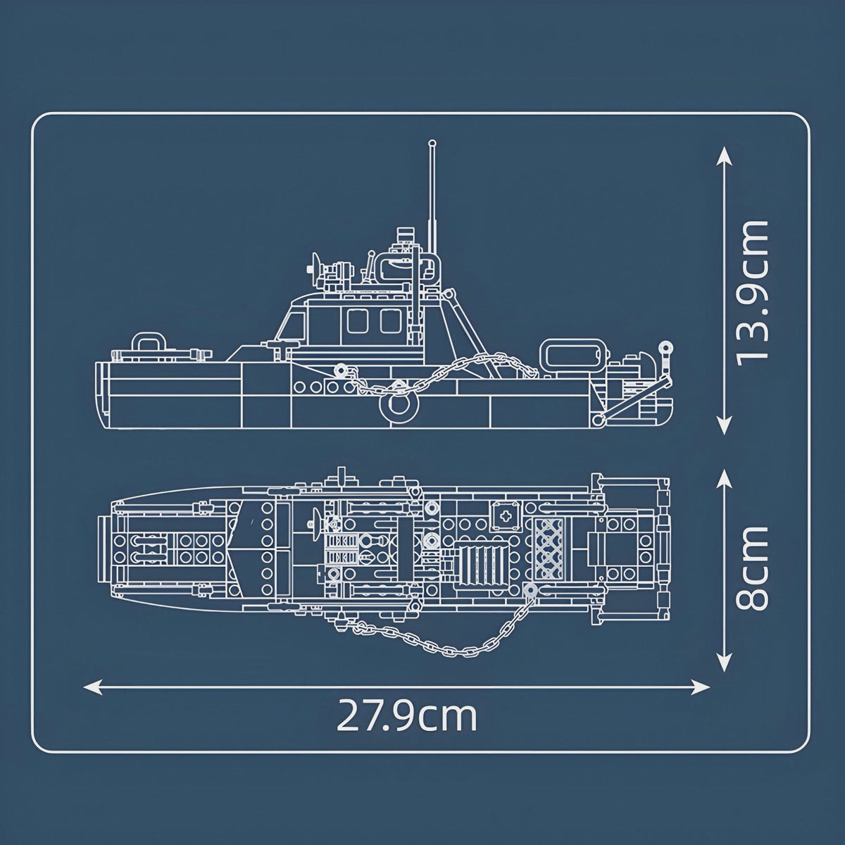 Mould King 10084 - Police Boat - vue 6 | Power Blockz
