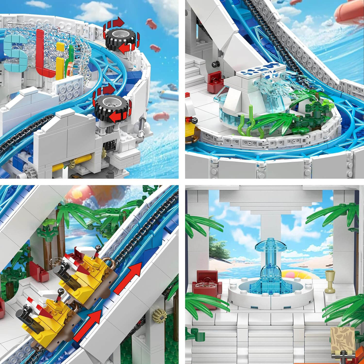 Mould King 11021 - Motorized Water Slide - vue 4 | Power Blockz