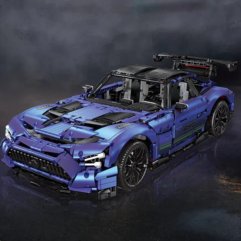 Jiestar 92025 - Static Version - Blue Track GTR V8 Coupe - vue 2 | Power Blockz
