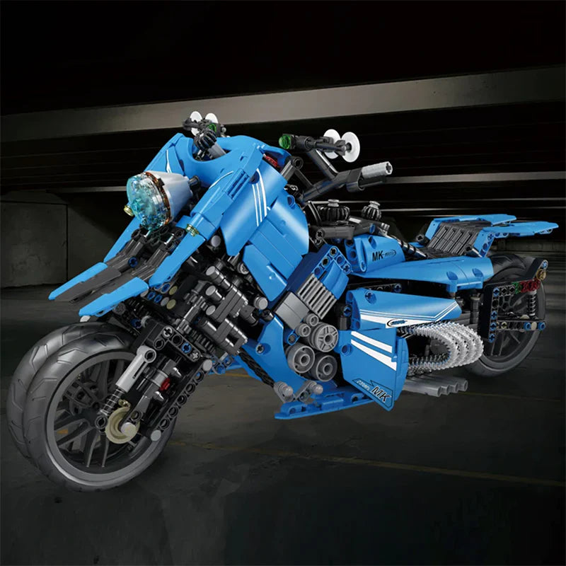 Mould King 23009 - Split Wheel Motorbike - vue 5 | Power Blockz