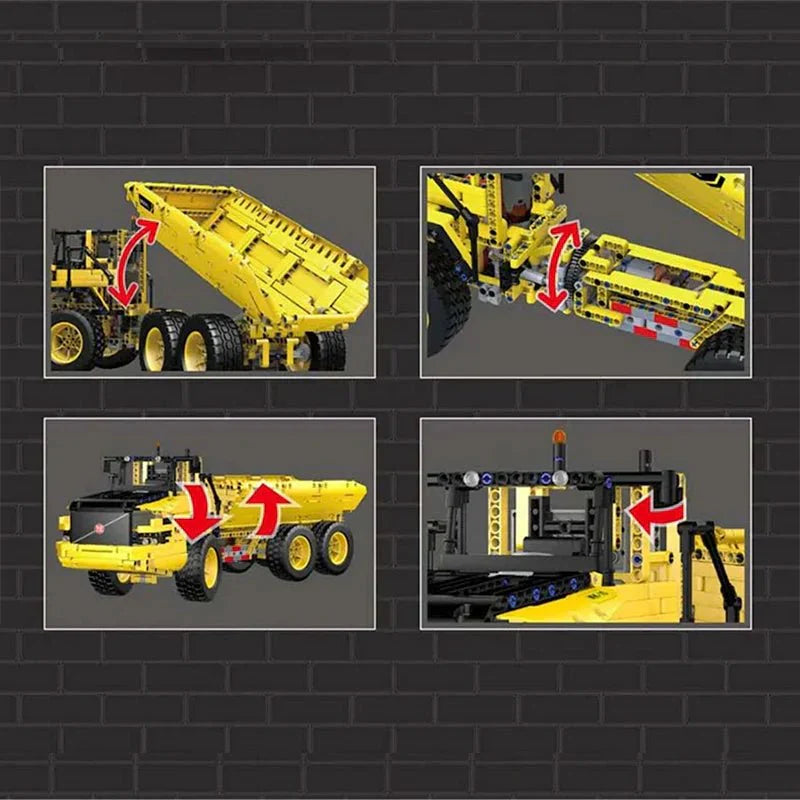 Mould King 17010S - RC Articulated Dump Truck - vue 13 | Power Blockz