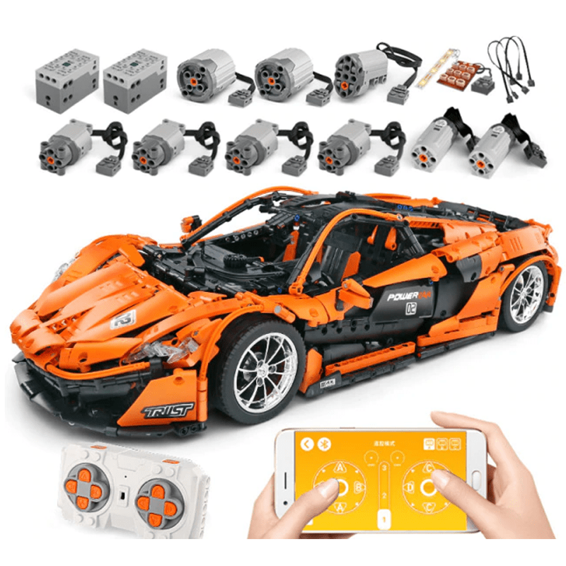 Mould King 13090S - Static Version - Orange Hybrid Hypercar P1 - vue 12 | Power Blockz