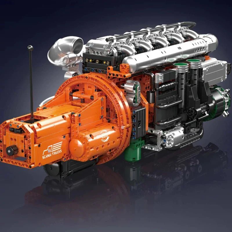 Mould King 10200 - Scania Truck engine & Transmission - vue 2 | Power Blockz