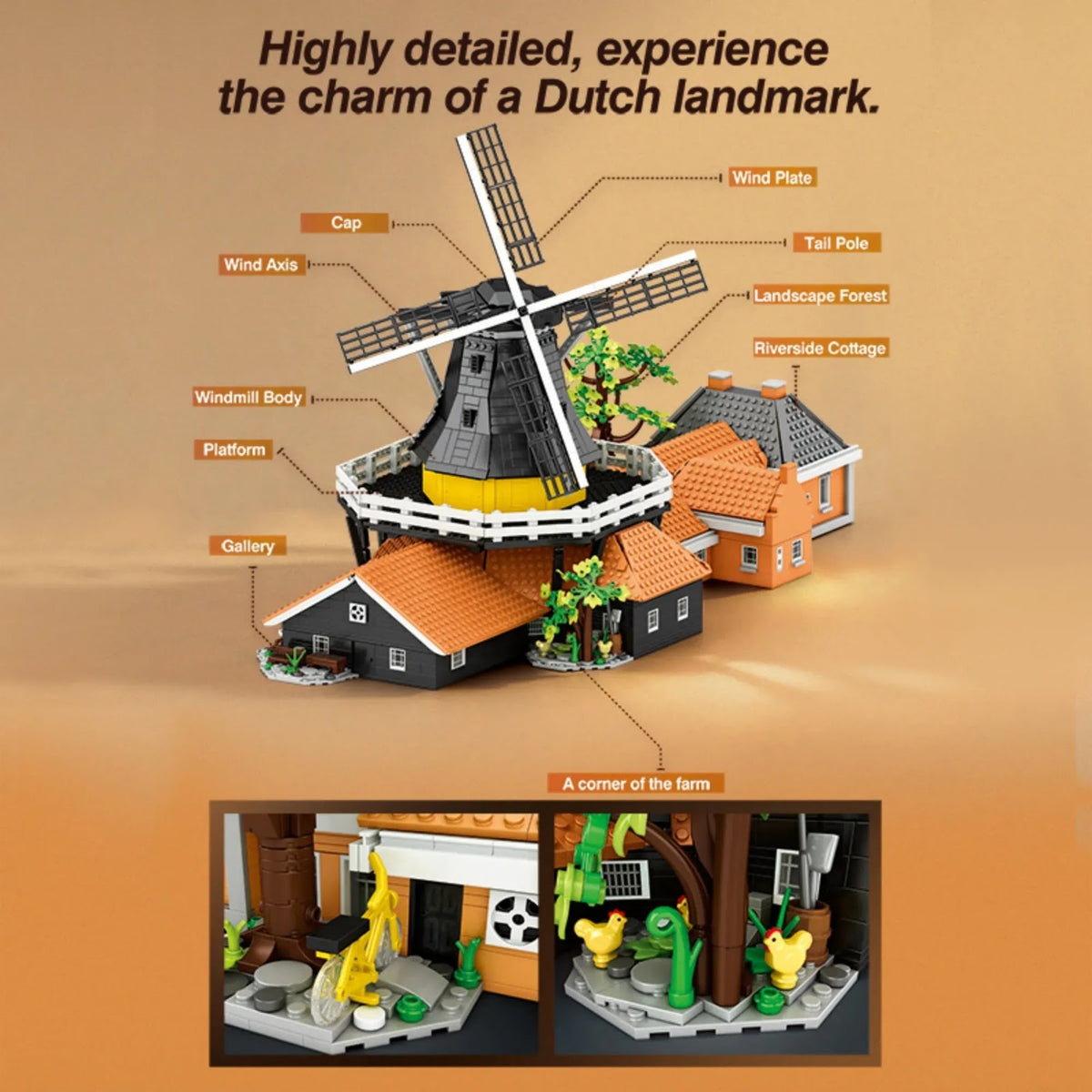 Reobrix 55019 - The Dutch Windmill - vue 4 | Power Blockz