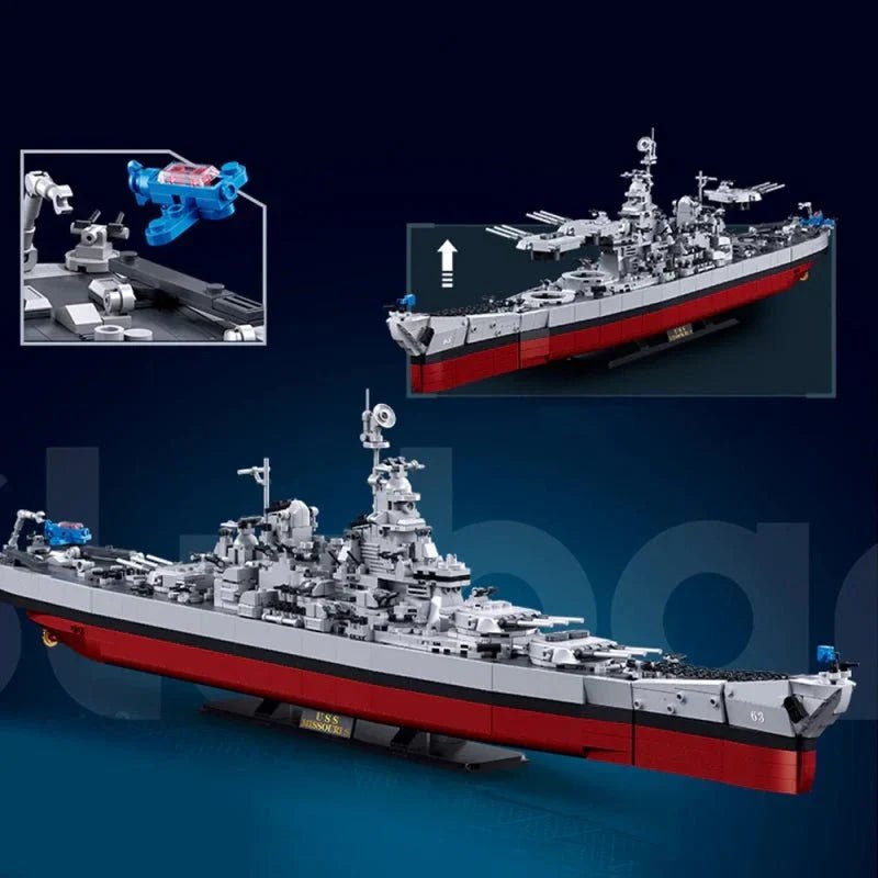 Sluban M38-B1291 - WWII Battleship 1945 - vue 5 | Power Blockz