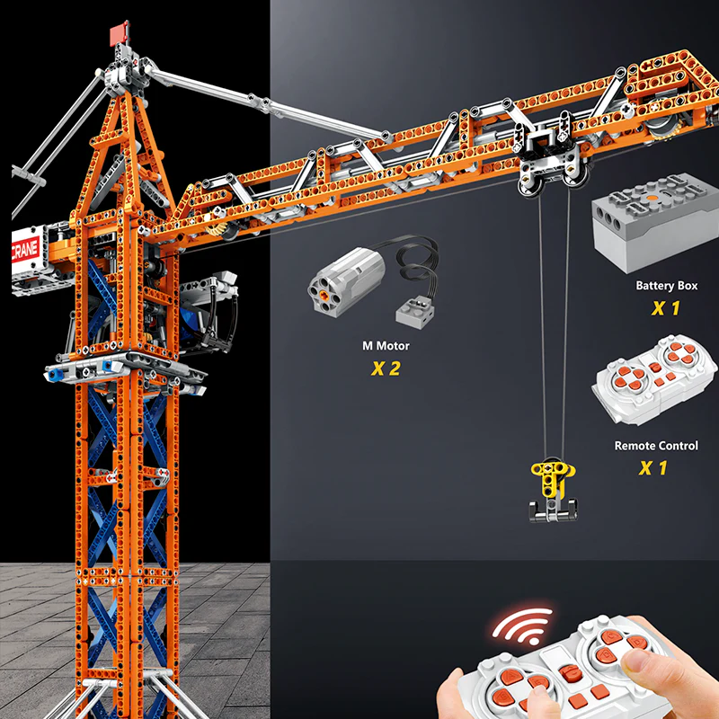 Reobrix 22013 - Motorized Tower Crane - vue 5 | Power Blockz