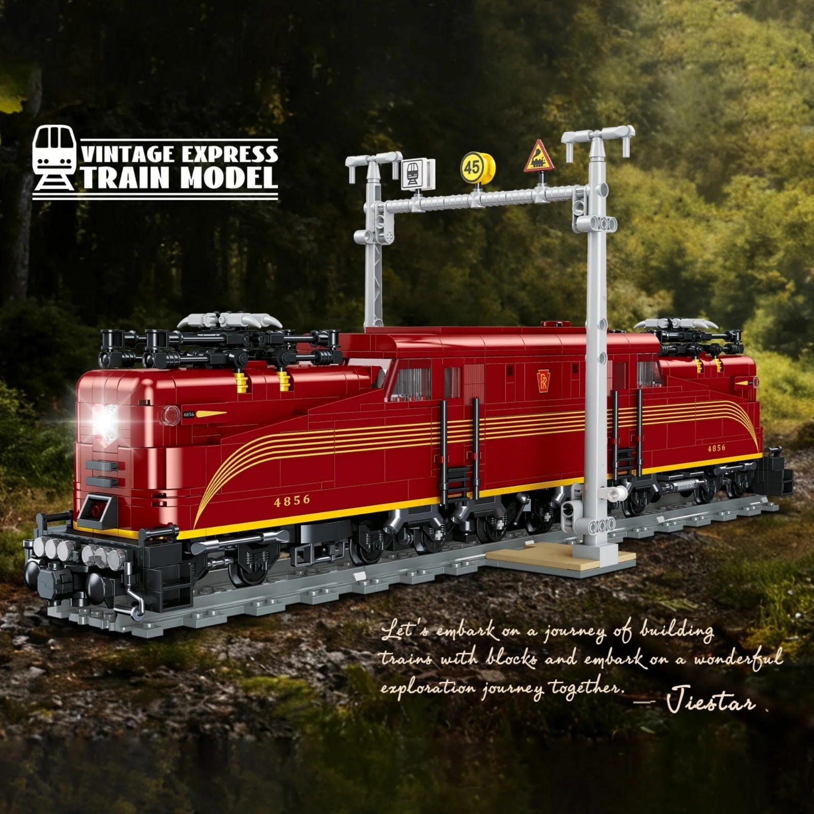 JIESTAR JJ9250 - Vintage Express Locomotive - vue 6 | Power Blockz