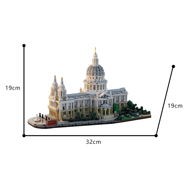 Gobricks MOC 186434 - Saint Pauls Cathedral 1:800 - vue 7 | Power Blockz
