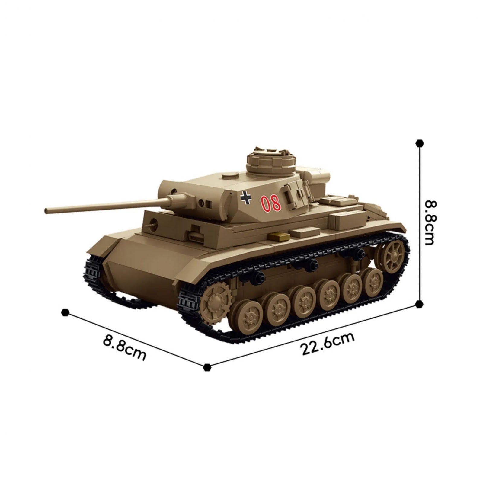 TK TWO TK9002 - Panzer III Battle Tank - vue 6 | Power Blockz