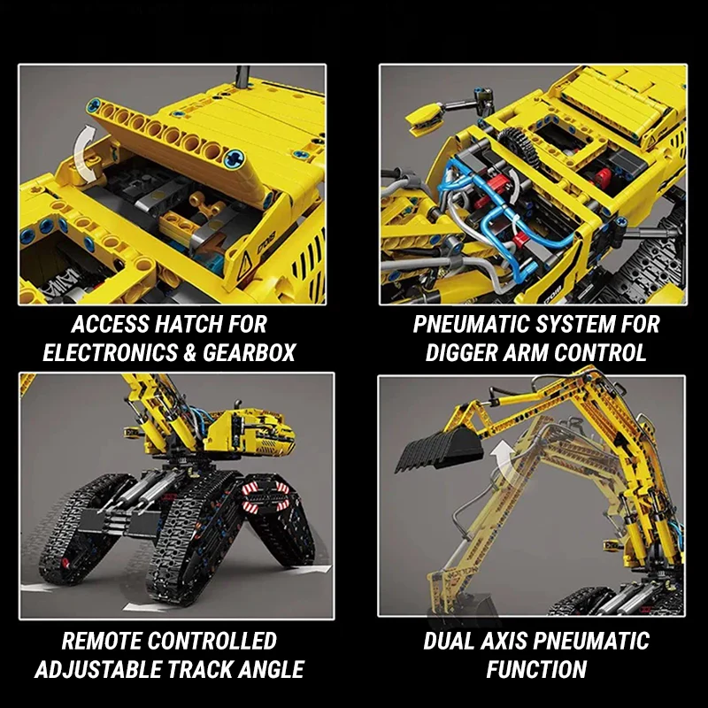 Mould King 17018 - RC Morphing Excavator - vue 2 | Power Blockz