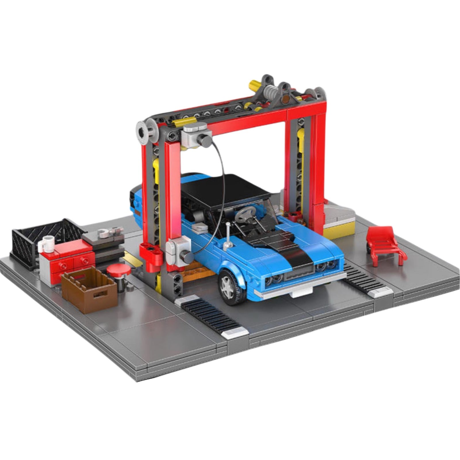 Mould King 24086 - 70s American Auto Repair Shop - vue 2 | Power Blockz