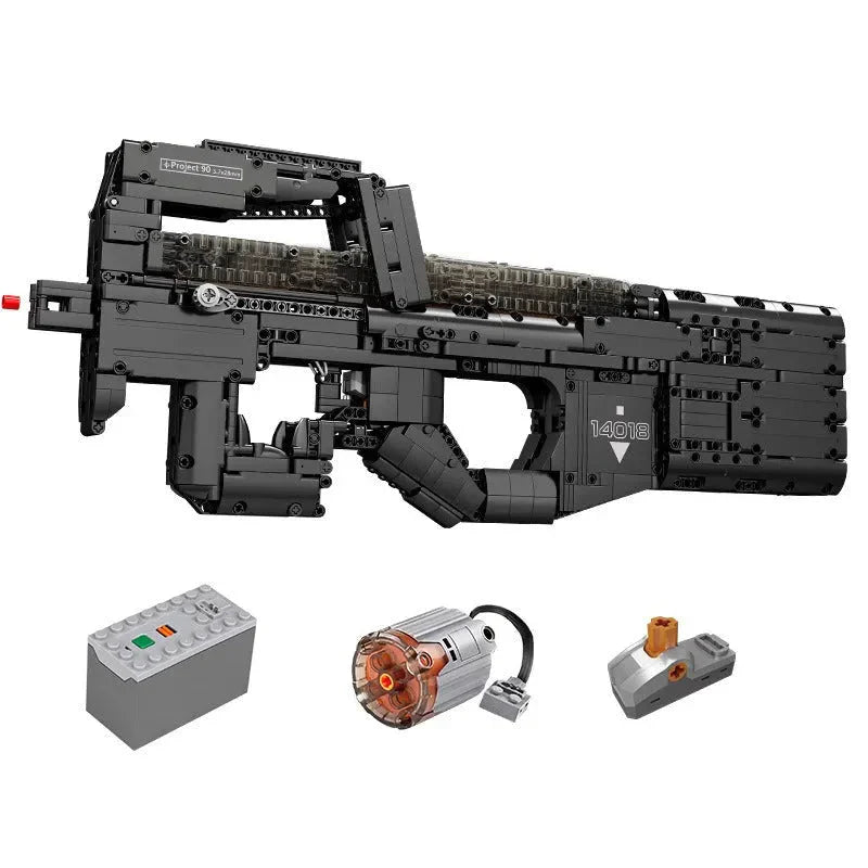 Mould King 14018 - Motorized P90 SMG | Power Blockz
