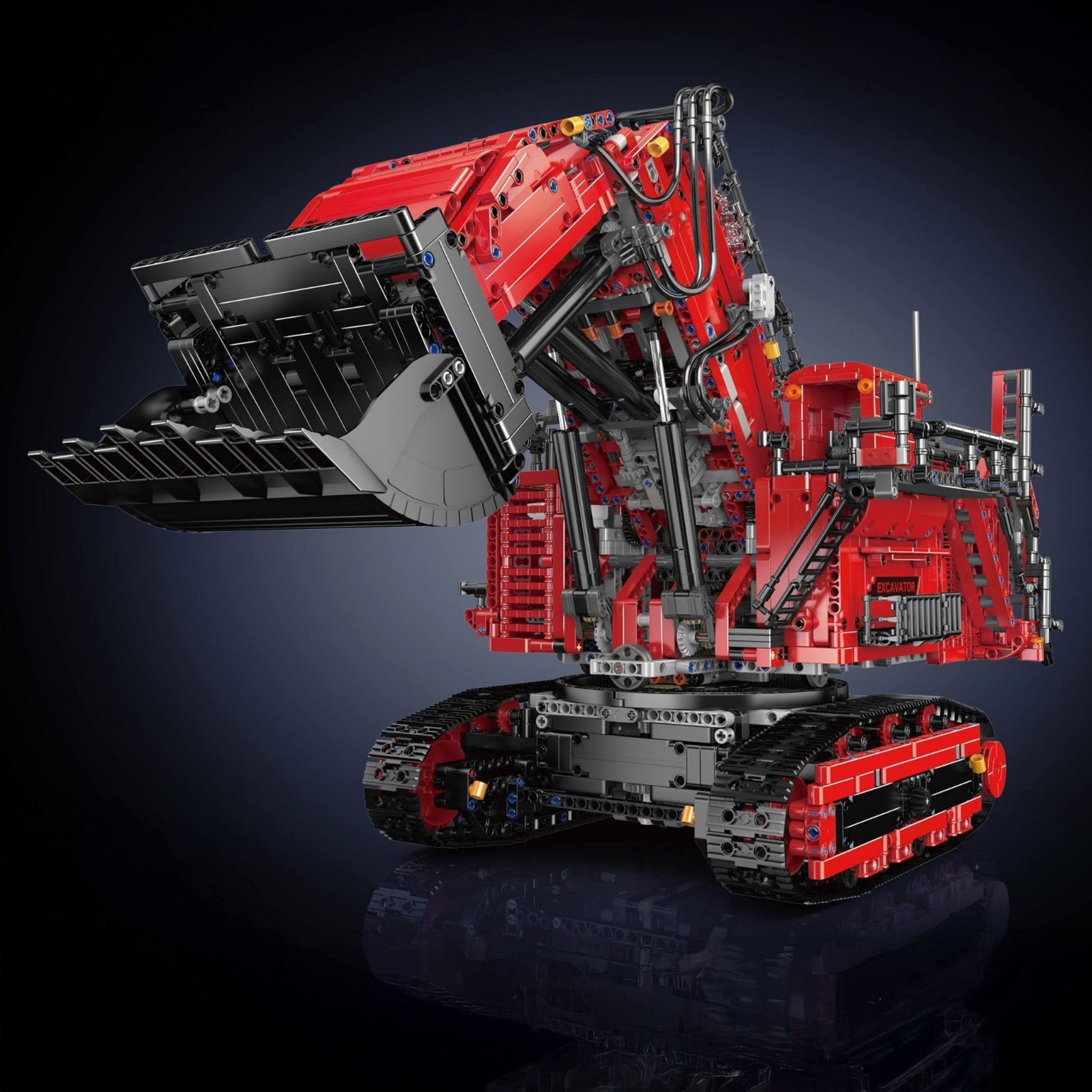 Mould King 17071 - Red - Heavy-Duty RC Excavator - vue 2 | Power Blockz