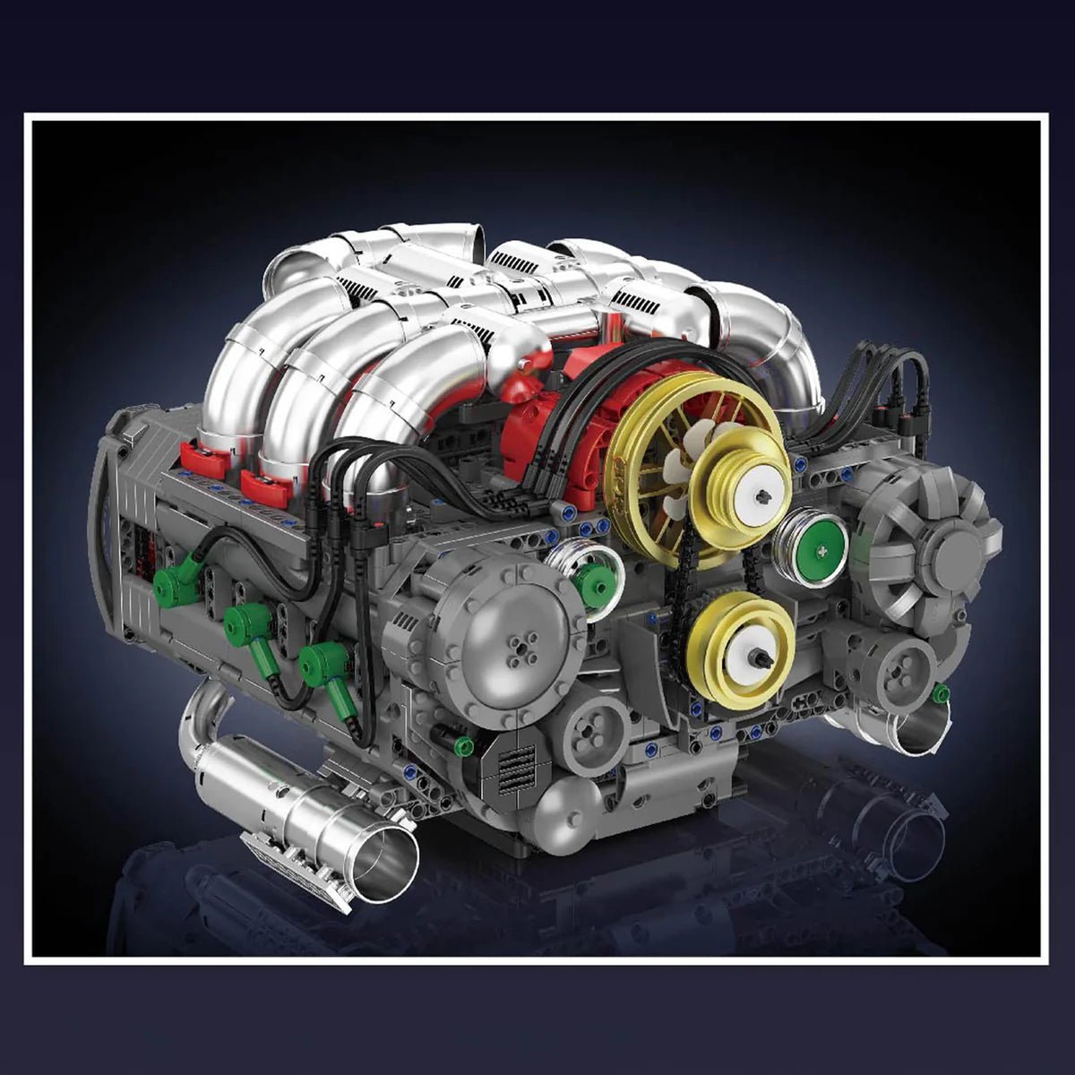 Mould King 10181 - Functional Flat 6 Boxer Engine - vue 2 | Power Blockz