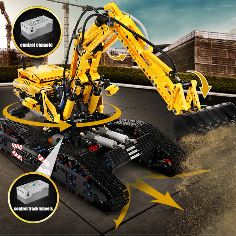 Mould King 17018 - RC Morphing Excavator - vue 5 | Power Blockz
