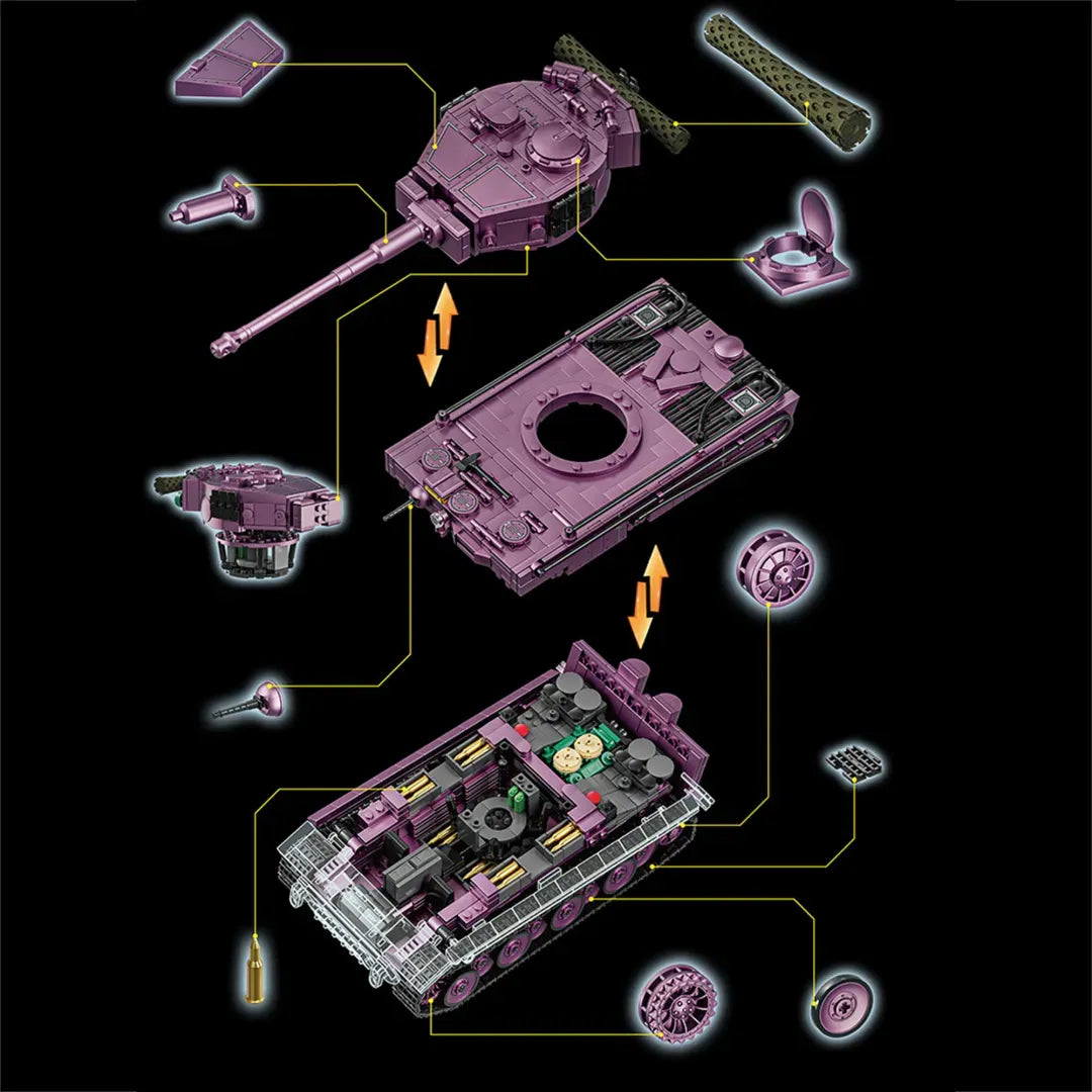 12GO 97009 - The Tiger Heavy Tank - vue 5 | Power Blockz