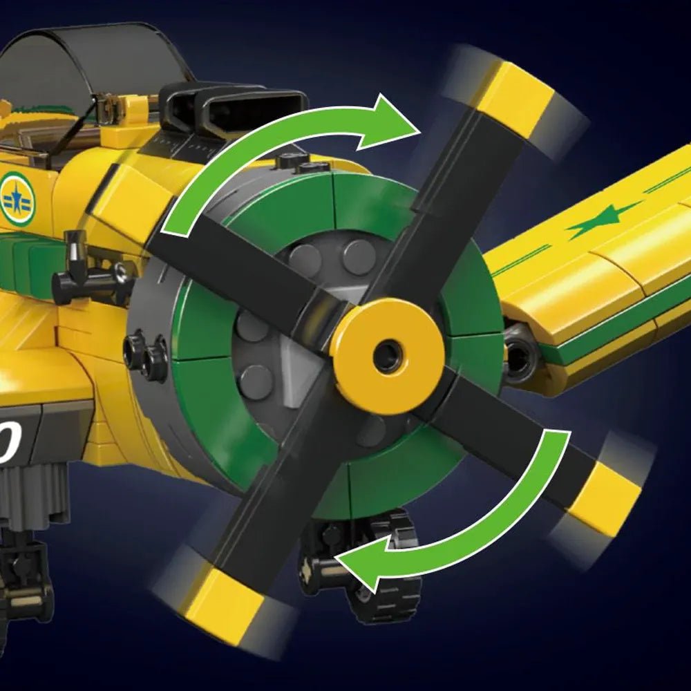 Mould King 24060 - Brazilian Propeller-Driven Racing Aircraft - vue 6 | Power Blockz