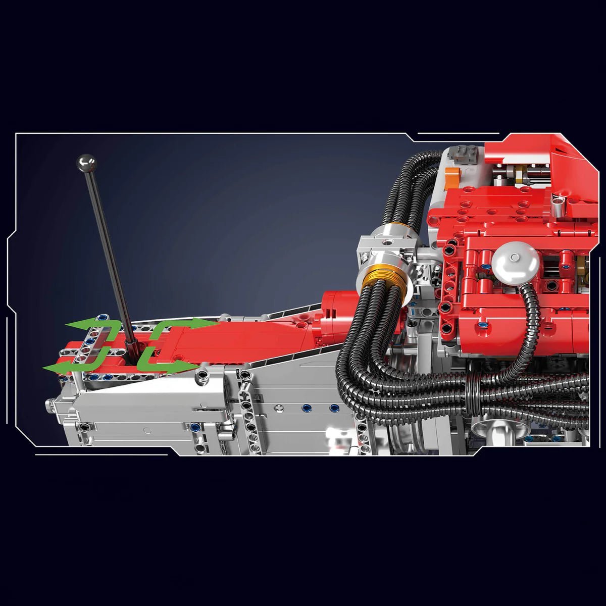 Mould King 10169 - Functional V12 Engine & Gearbox - vue 7 | Power Blockz