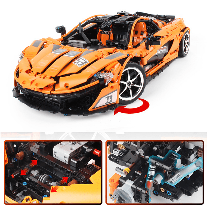 Mould King 13090S - Static Version - Orange Hybrid Hypercar P1 - vue 15 | Power Blockz