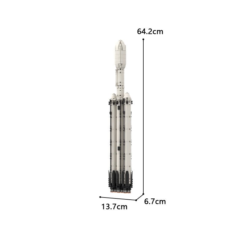 Gobricks MOC-75766 - Falcon Heavy Rocket - vue 7 | Power Blockz