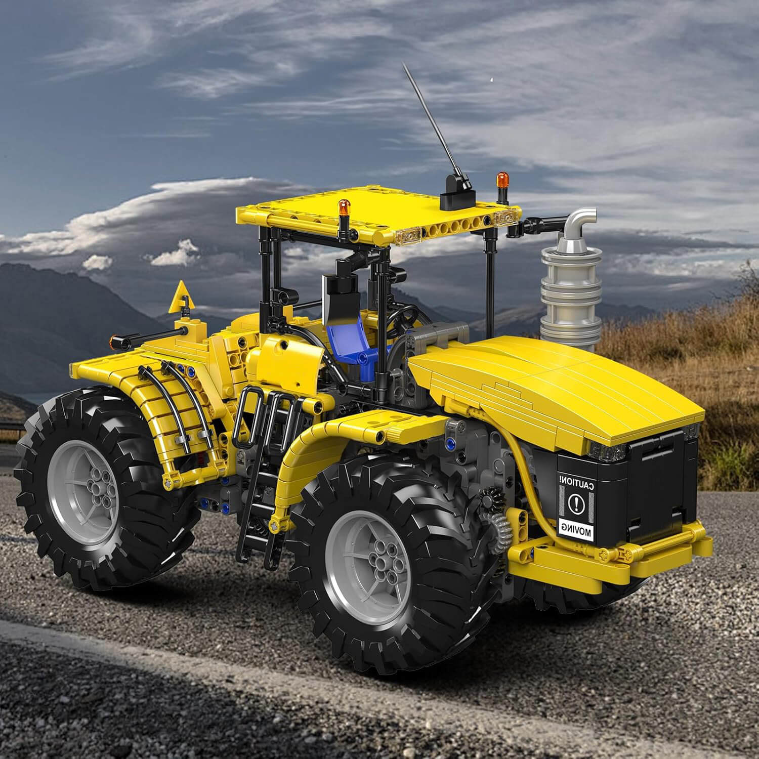 Mould King 17081 - Yellow Tractor Remote Control - vue 7 | Power Blockz