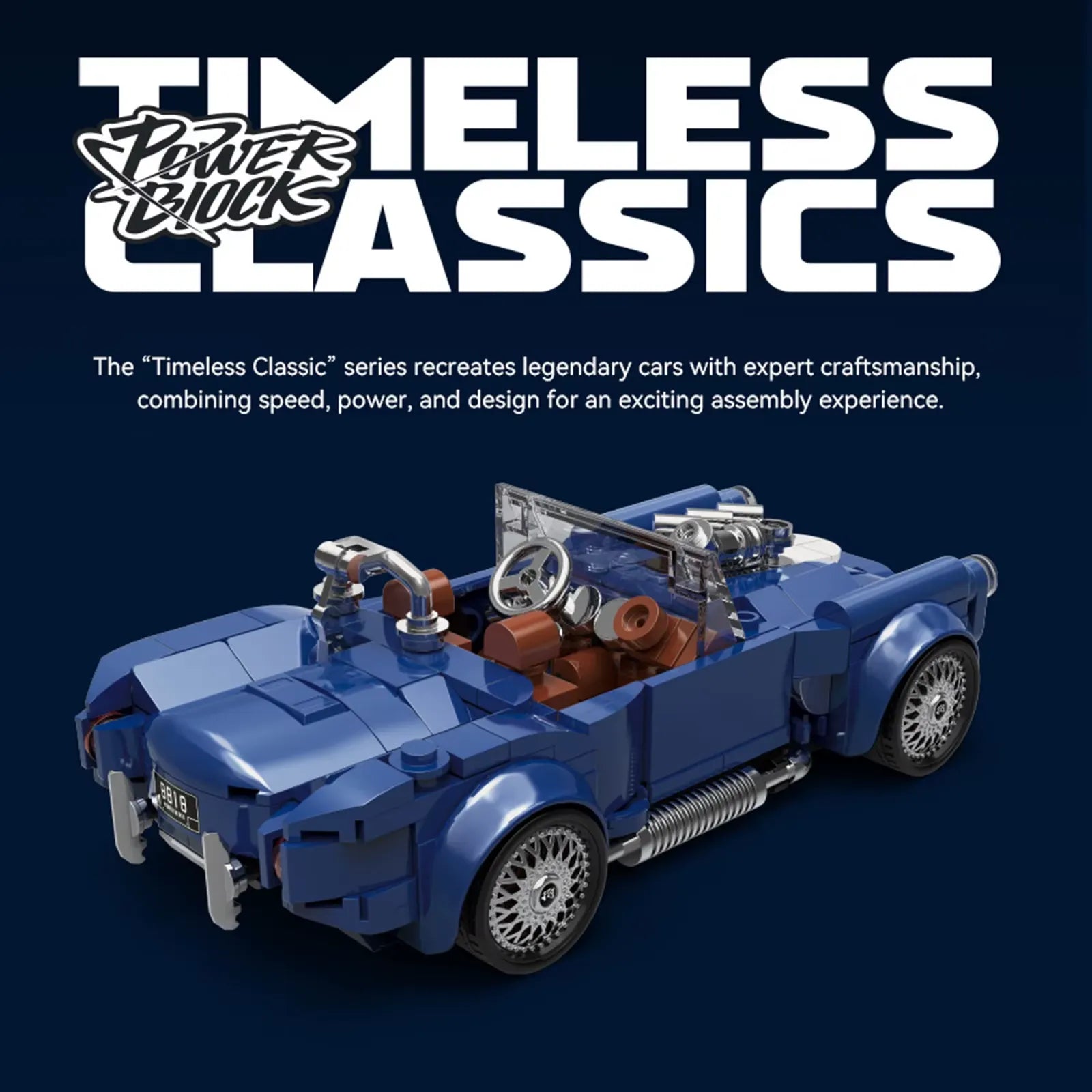 Power Build PB8818 - Shelby Cobra 427 - vue 6 | Power Blockz