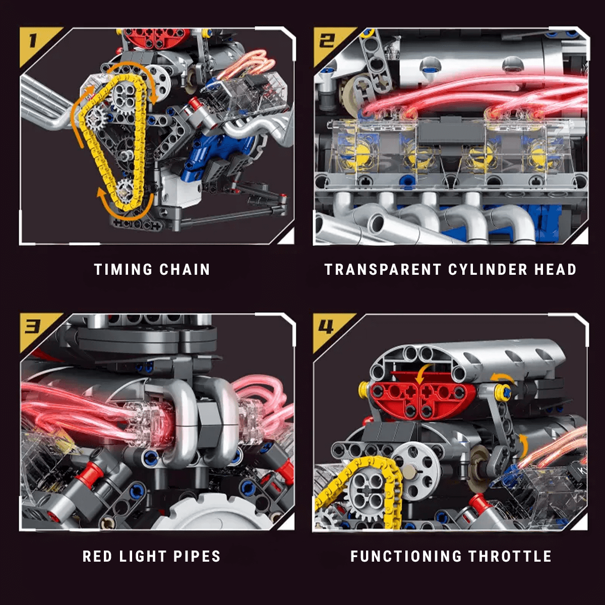 Kaixing K96202 - American Muscle V8 Functional - vue 4 | Power Blockz