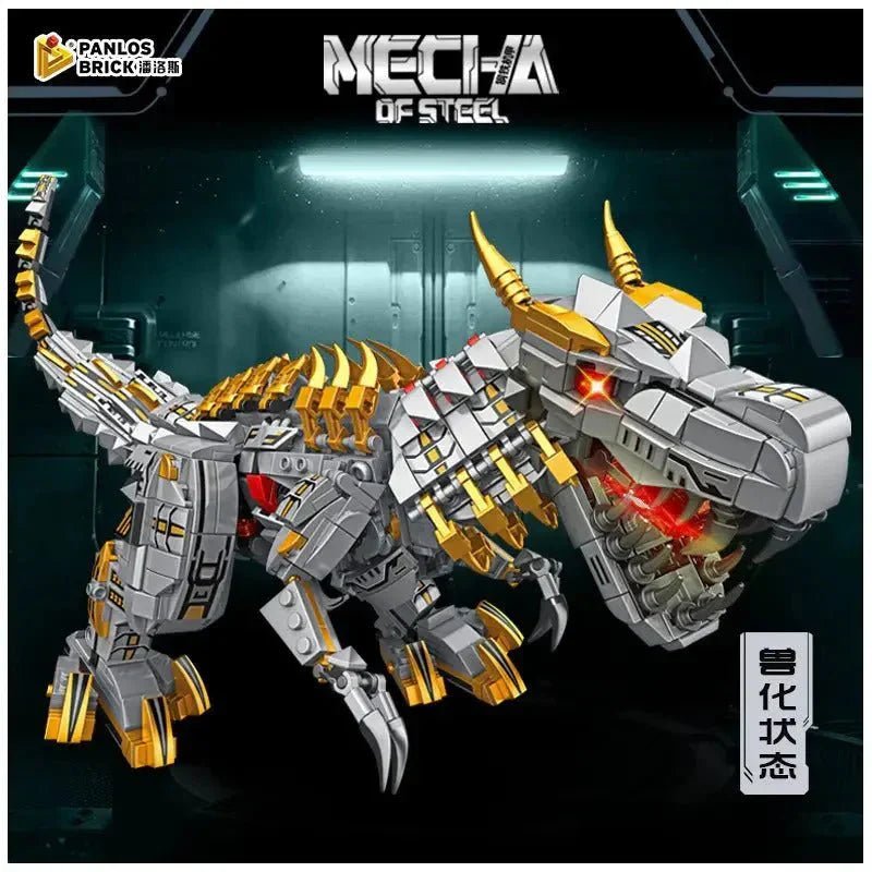 Mecha Iron Grimlock Dinosaur Transformers Bricks Toy | 1376pcs - Mecha Iron Grimlock Dinosaur Transformers Bricks Toy - vue 4 | Power Blockz