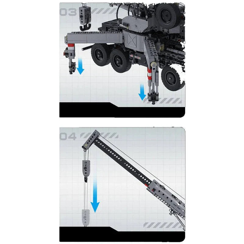 CaDa C6150 - Static Version - Armored Military Crane Truck - vue 5 | Power Blockz