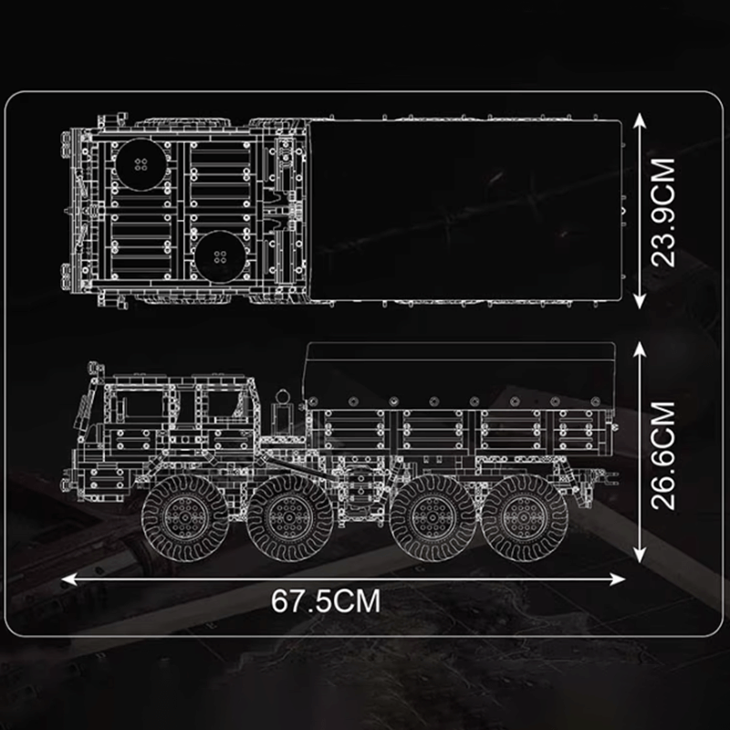 Mould King 20039 - RC 4x4 Military Hauler - vue 11 | Power Blockz