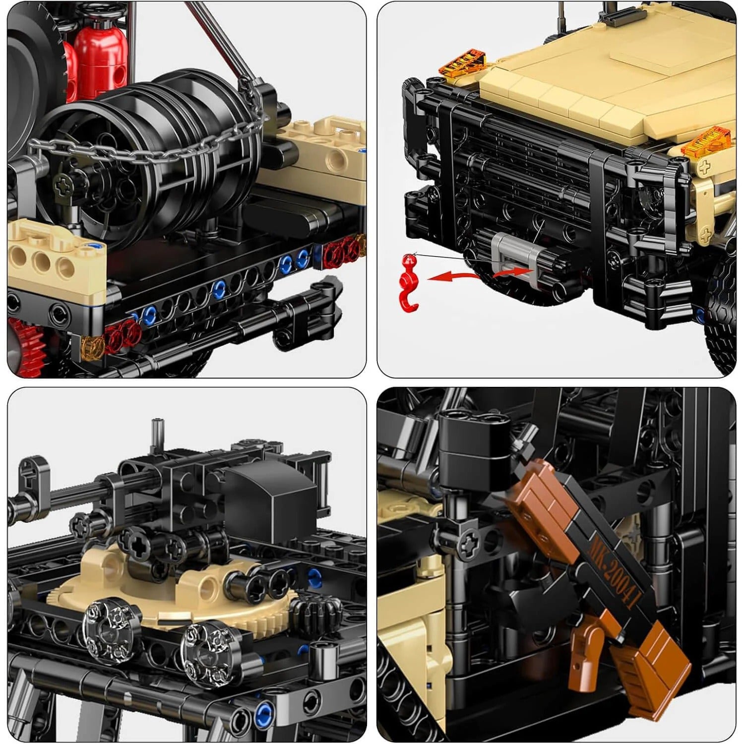 Mould King 20041 - RC Air Assault Tactical Vehicle - vue 4 | Power Blockz