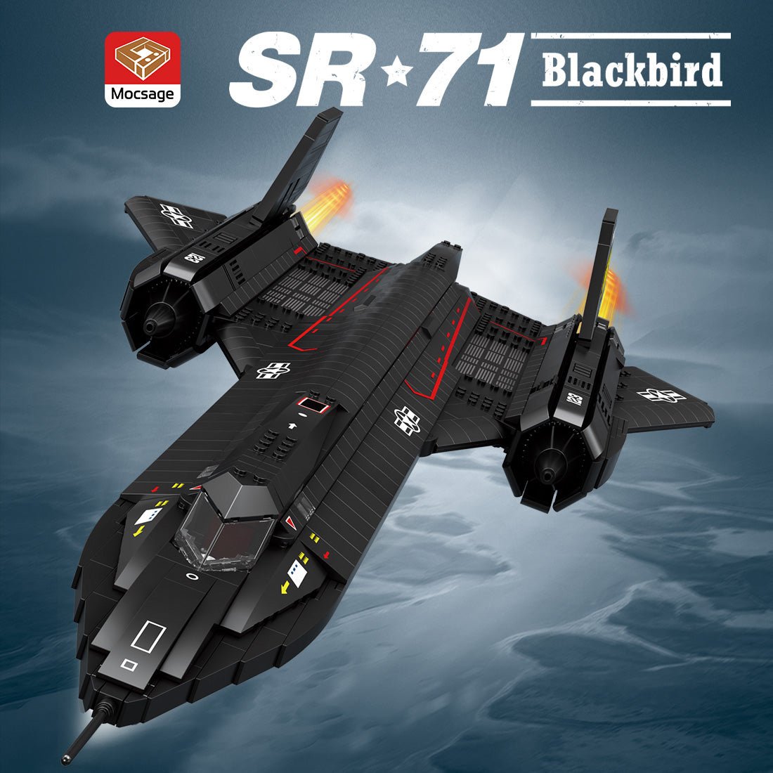 Reobrix 33041 - Sr71 Blackbird Tactical Aircraft - vue 3 | Power Blockz