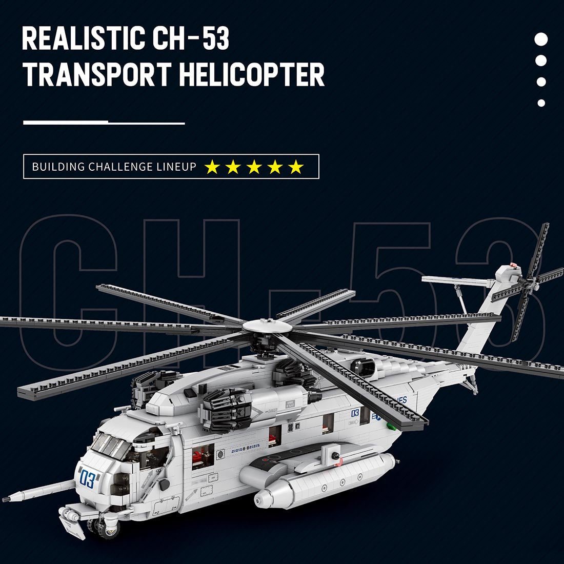 Reobrix 33037 - Sikorsky Ch-53K Super Stallion - vue 2 | Power Blockz