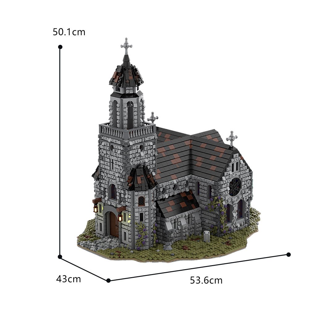 Gobricks MOC-76813 - Medieval Cathedral - vue 5 | Power Blockz