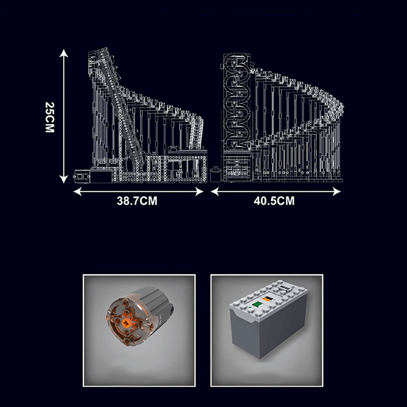 Mould King 26008 - Motorised GBC Harp Track Marble Run - vue 6 | Power Blockz