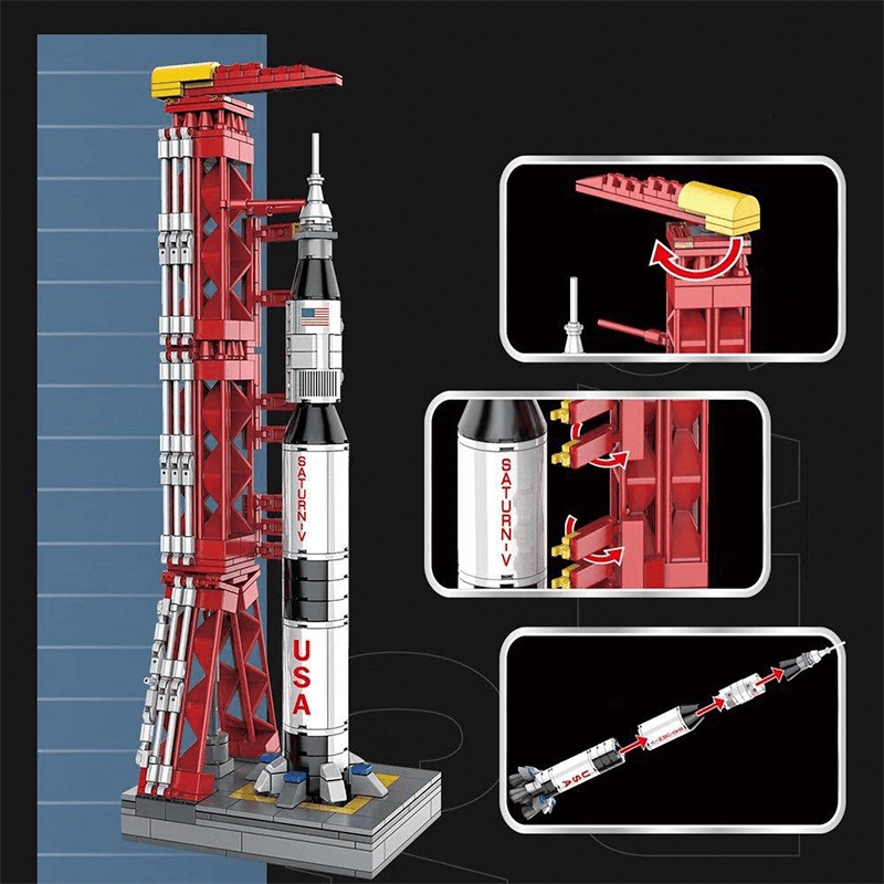 DK 7022 - Apollo Rocket & Launch Pad - vue 2 | Power Blockz