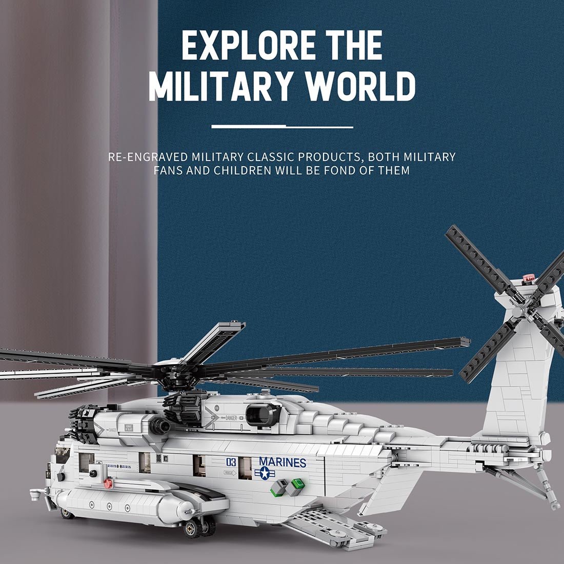 Reobrix 33037 - Sikorsky Ch-53K Super Stallion - vue 3 | Power Blockz