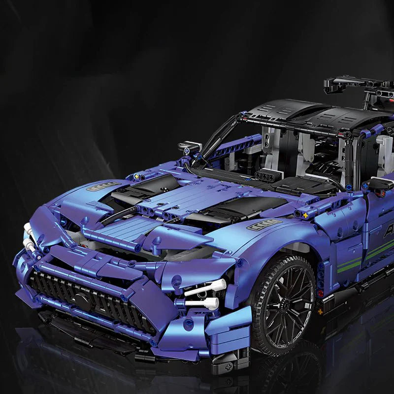 Jiestar 92025 - Static Version - Blue Track GTR V8 Coupe - vue 4 | Power Blockz