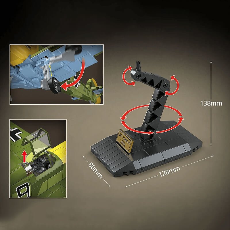 Quanguan 100288 - Messerschmitt Bf109 - vue 4 | Power Blockz