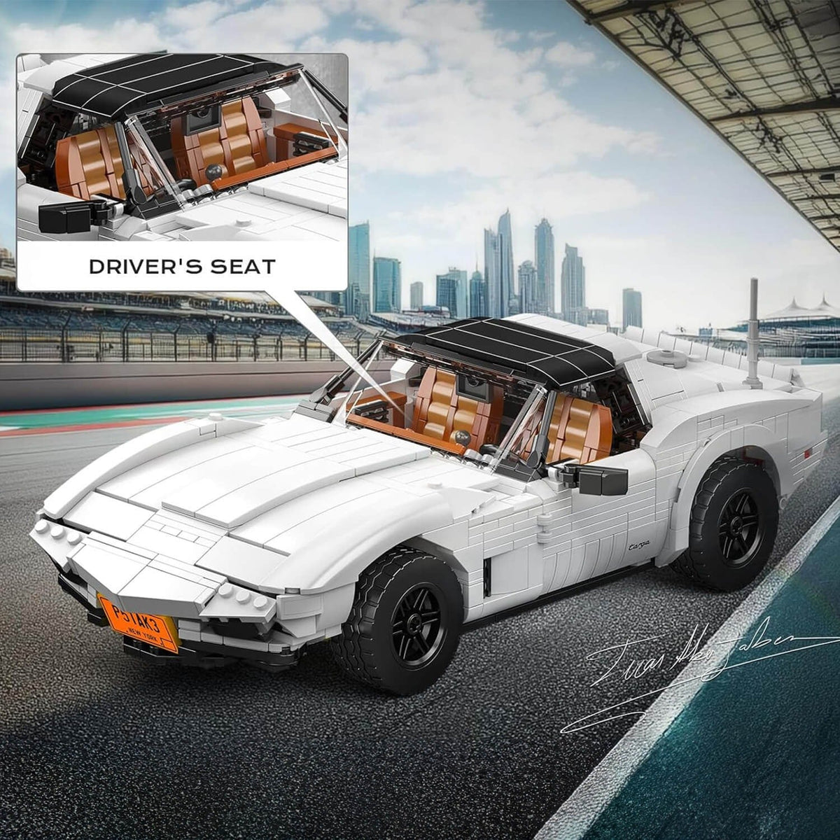 Mould King 10198 - ’70s American Sports Coupe - vue 6 | Power Blockz