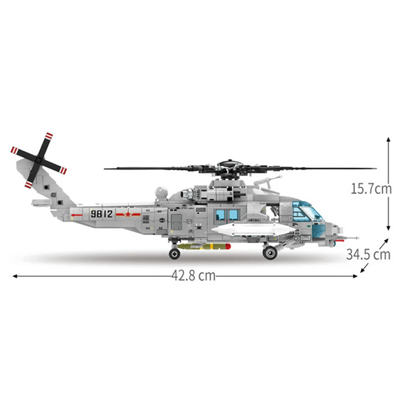Sembo 202125 - Z-20 Attack Helicopter - vue 4 | Power Blockz