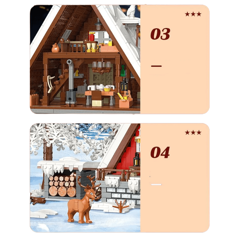 Jiestar 89141 - Winter Cabin - vue 8 | Power Blockz