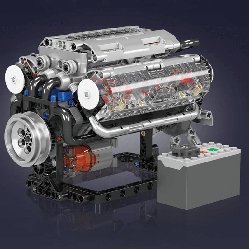 Mould King 10188 - Motorized V8 Muscle Engine - vue 5 | Power Blockz